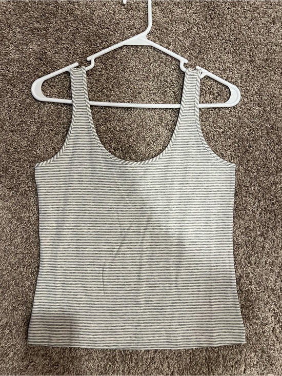 CAbi Tops - CAbi Striped Scoop Tank - Gray & White